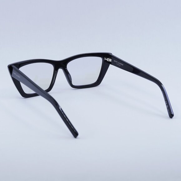 Saint Laurent SL276 MICA 025 Sunglasses Black Cat Eye Frame, Clear Lenses - Picture 13 of 14